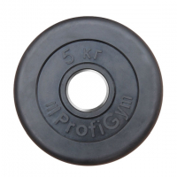 Диск тренировочный черный Profigym 5 кг (26, 31, 51 мм)