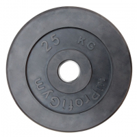 Диск тренировочный черный Profigym 25 кг (26, 31, 51 мм)