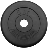 Диск тренировочный черный Антат 5 кг (26, 31, 51 мм)