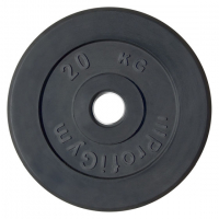 Диск тренировочный черный Profigym 20 кг (26, 31, 51 мм)